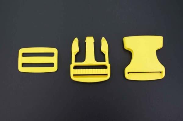 Picture of 38mm buckle with strap adjuster/regulator - colour: yellow - 1 piece