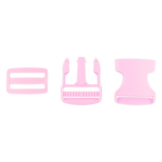 Picture of 38mm buckle with strap adjuster/regulator - colour: light pink - 1 piece