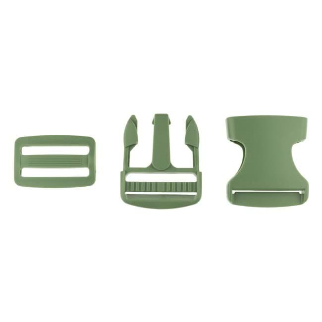 Picture of 38mm buckle with strap adjuster/regulator - colour: olive - 1 piece