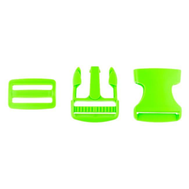 Picture of 38mm buckle with strap adjuster/regulator - colour: neon green - 1 piece