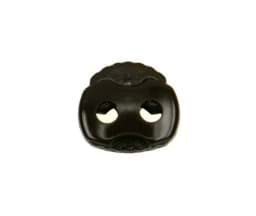 Picture of cord stopper - 2 holes - up to 3mm - dark brown - 17mm wide - 10 pieces