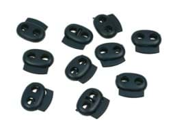 Picture of cord stopper - 2 holes - up to 5mm - 23mm wide - dark blue - 10 pieces