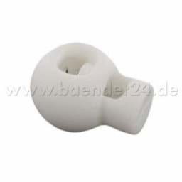 Picture of cord stopper with 3mm hole, ball shape, white, 1 hole - 10 pieces