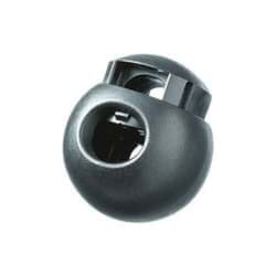 Picture of cord stopper by YKK - globular - up to 5mm - 18mm wide - black - 10 pieces