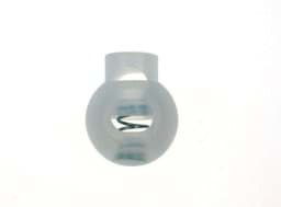 Picture of cord stopper with 5mm hole, spherical form, transparent, 1hole - 10 pieces
