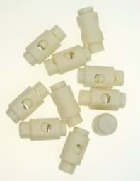 Picture of cord stopper - zylindric form for 5mm cords - cream - 10 pieces