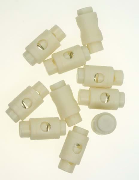 Picture of cord stopper - zylindric form for 5mm cords - cream - 10 pieces