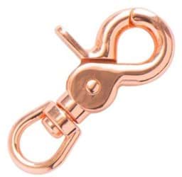 Picture of scissor carabiner with 12mm round swirl - 6,1cm long - rose gold - 1 piece
