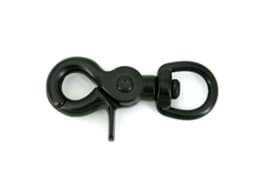 Picture of scissor carabiner with 14mm round swirl - 6,5cm long - black - 1 piece