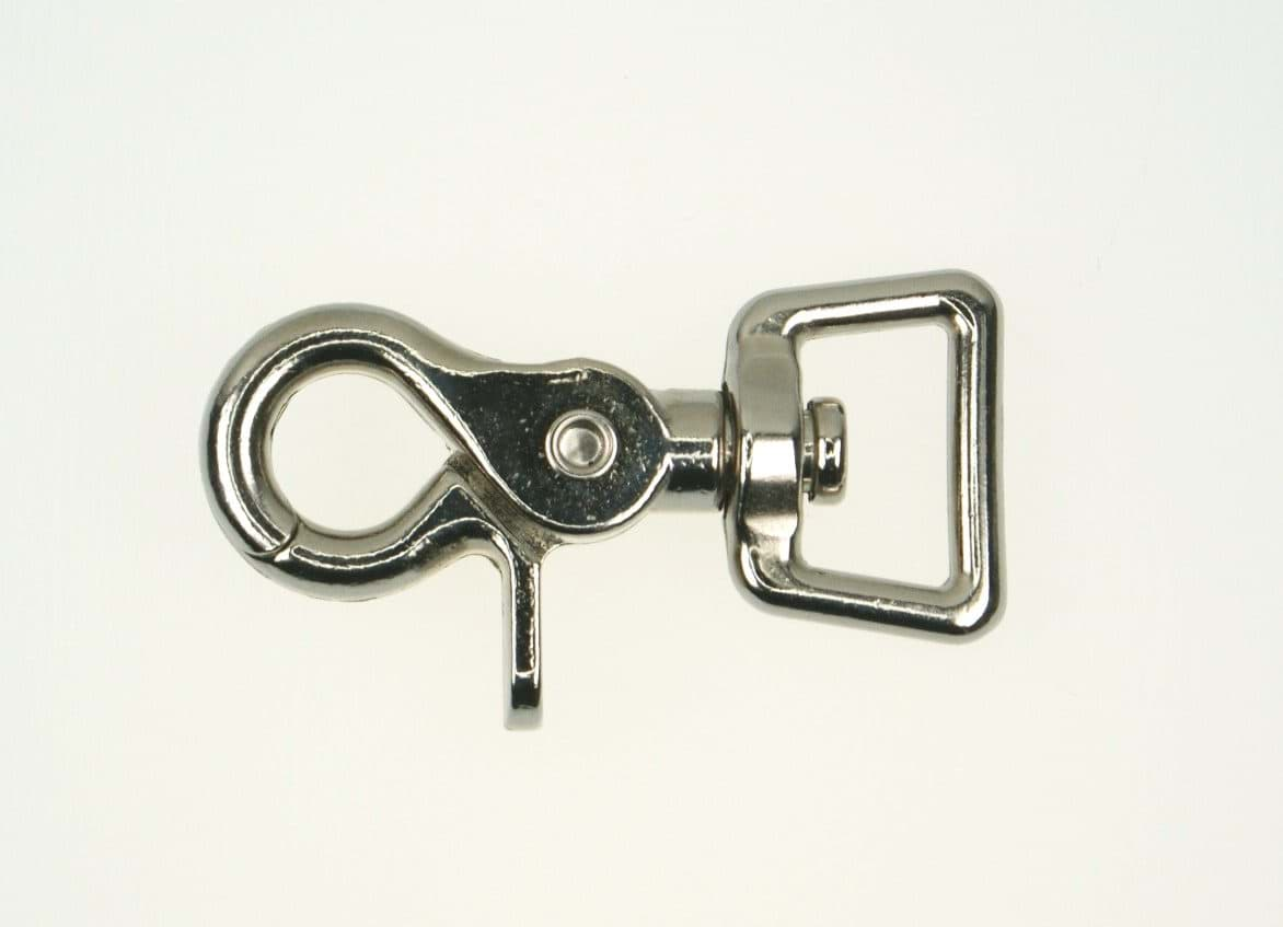 Picture of scissor carabiner made of zinc die-casting - 6,1cm long - for 20mm wide webbing - 10 pieces