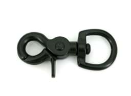 Picture of scissor carabiner with 20mm round swirl - 6,8cm long - black - 10 pieces