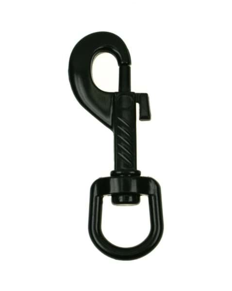 Picture of snap carabiner 7,8cm long - with rotatable swivel - color: black - 10 pieces