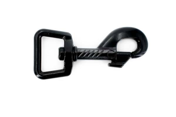 Picture of snap carabiner 7,5cm made of zinc die casting, black, for 20mm webbing - 1 pieces