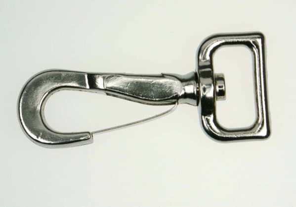 Picture of flat spring hook with rotatable swirl - for 20mm wide webbing - 1 piece