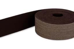 Picture of 50m belt strap / bag webbing - colour: herringbone pattern/brown 255 - 40mm wide
