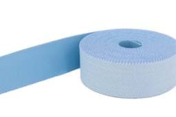 Picture of 1m belt strap / bag webbing - colour: white/light blue diagonal striped - 40mm wide