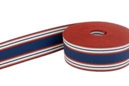 Picture of 5m belt strap / bag webbing - colour: four coloured striped 348 - 40mm wide