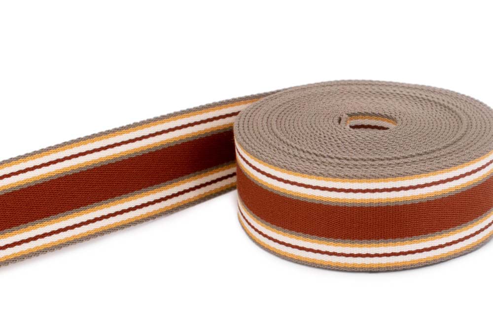 Picture of 1m belt strap / bag webbing - colour: four coloured striped 345 - 40mm wide