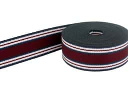 Picture of 5m belt strap / bag webbing - colour: four coloured striped 349 - 40mm wide