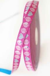 Picture of 3m roll webbing Design by Graziela - 15mm wide, leaves pink