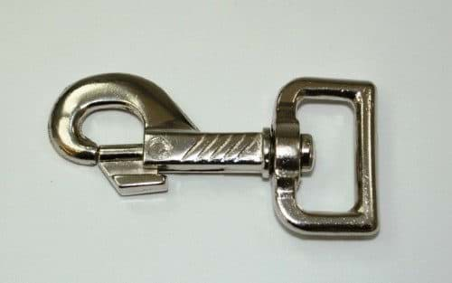 Picture of Bolzenkarabiner 7,5cm aus Zinkdruckguss, vernickelt, für 25mm Gurtband - 10 Stück