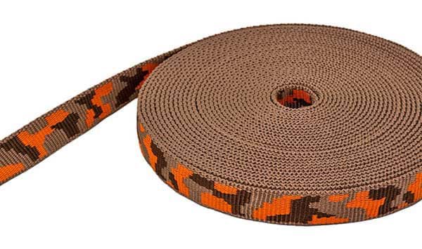 Picture of 1m 3-farbiges Gurtband,hellbraun/orange/dunkelbraun 25mm breit