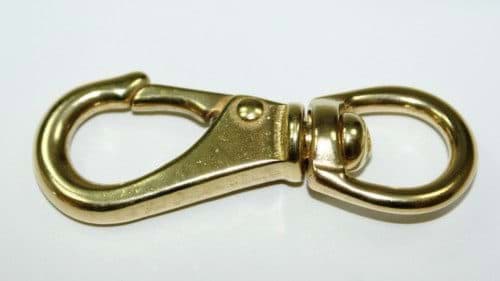 Picture of carabiner 92mm made of brass, with 18mm round swivel - 1 piece