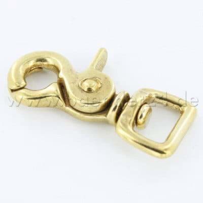Picture of scissor carabiner 63x20mm made of brass, for 20mm wide webbing - 10 pieces