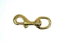 Picture of bolt carabiner 8cm made of brass, with round swirl - 10 pieces
