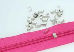 Picture of 8mm zipper end - silver - 10g (approx. 35 pieces)