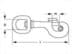 Picture of Bolzenkarabiner 6cm lang - Zinkdruckguss - mit drehbarem, rundem Wirbel - 1 Stück