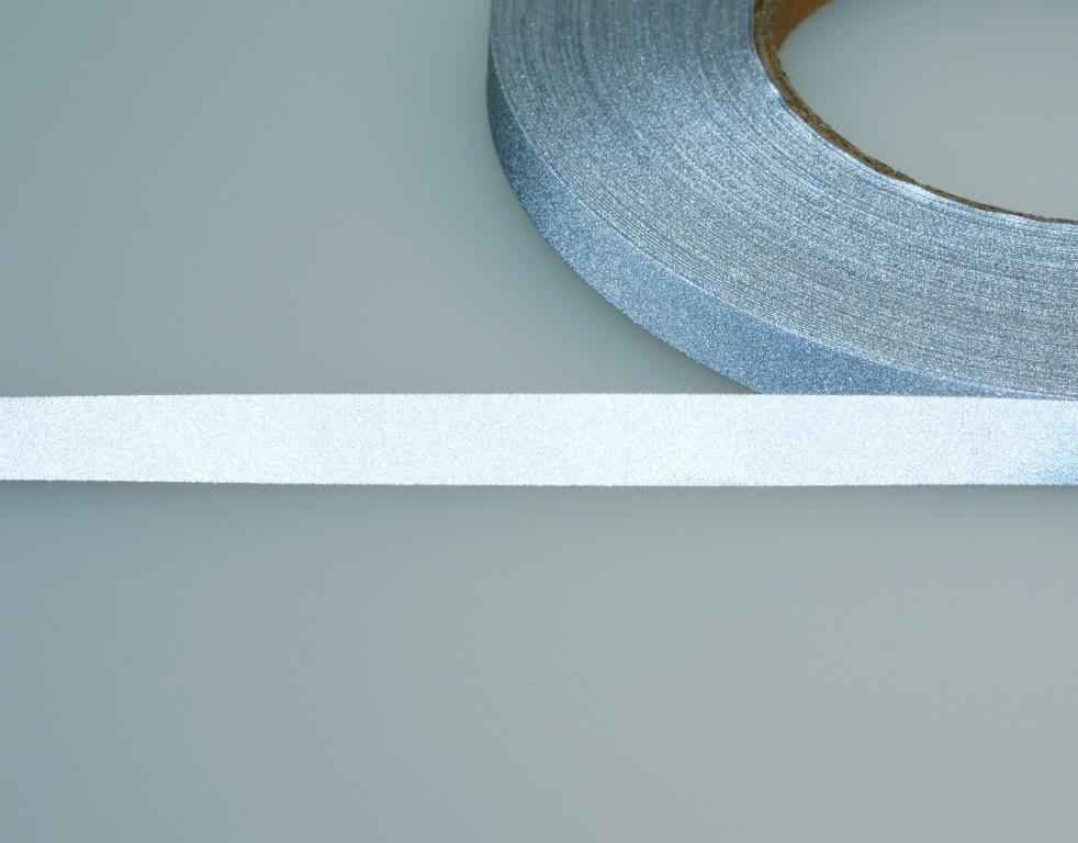 Picture of 10m reflector tape 10mm wide - silver - for sewing - thick quality