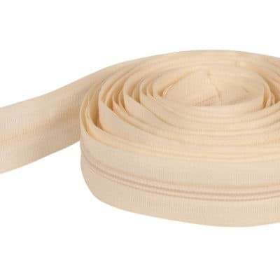 5m zip fastener, 3mm strip, Color: creme