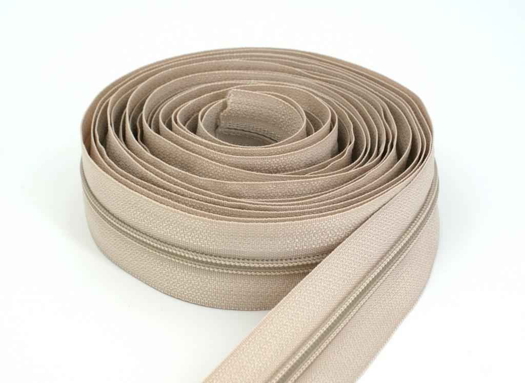 5m zip fastener, 3mm strip, Color: natural