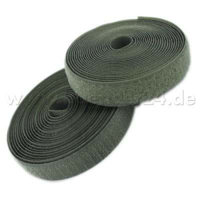 25m Klettband (Flausch & Haken), 30mm breit, Farbe: khaki - zum Aufnähen