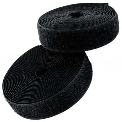 1m Klettband (Haken & Flausch), 100mm breit, Farbe: schwarz - zum Aufnähen
