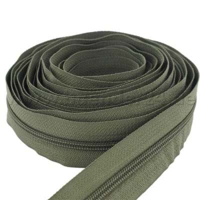 5m slide fastener, 8mm rail, color: khaki