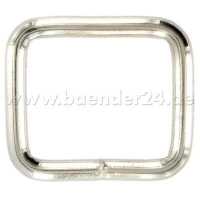 Vierkantring - geschweißt aus 4mm dickem Stahl - vernickelt - 30mm Durchlass - 1 Stück