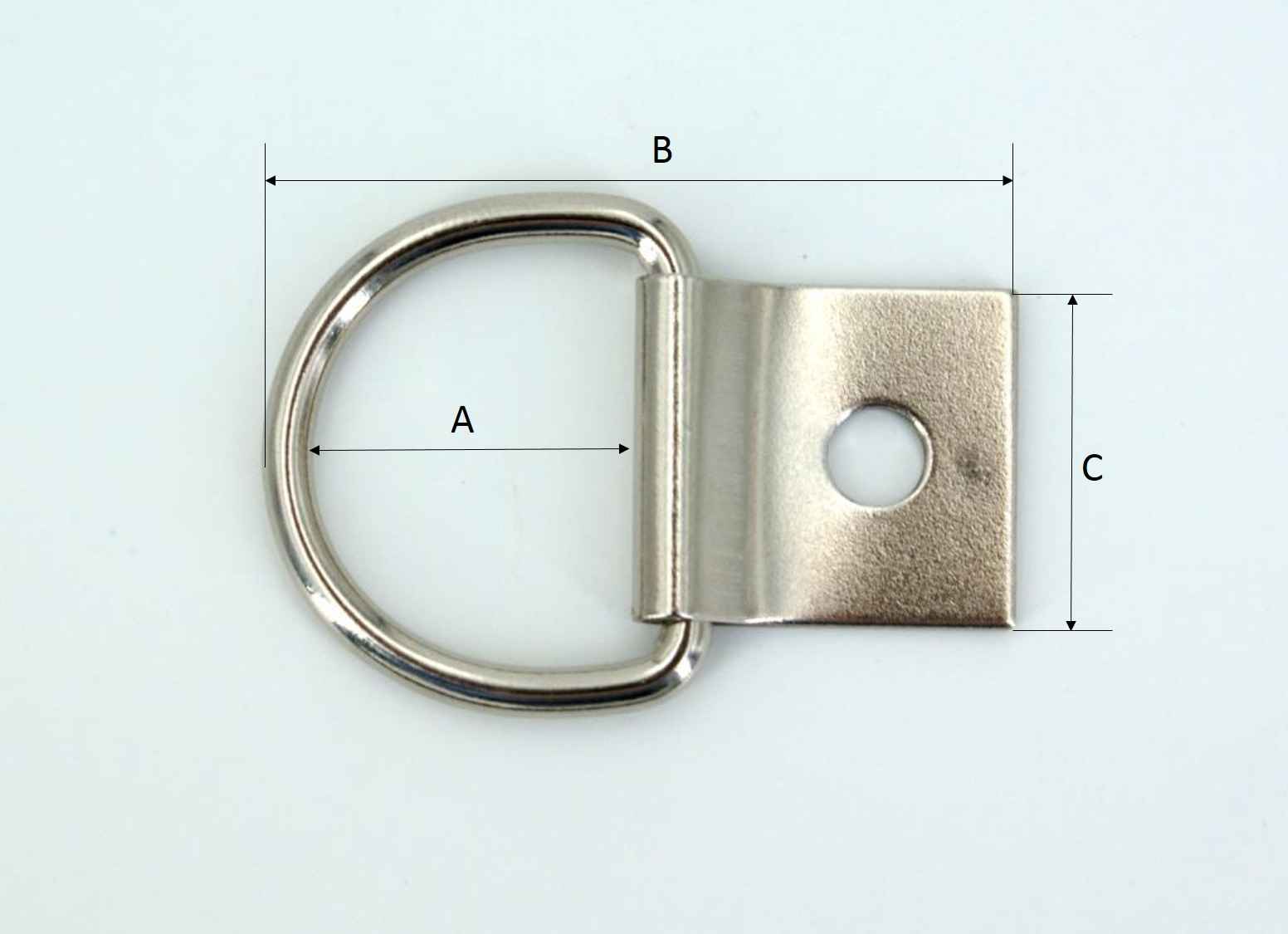 Picture of 25mm D-Ring mit Clip - Stahl vernickelt - 1 Stück