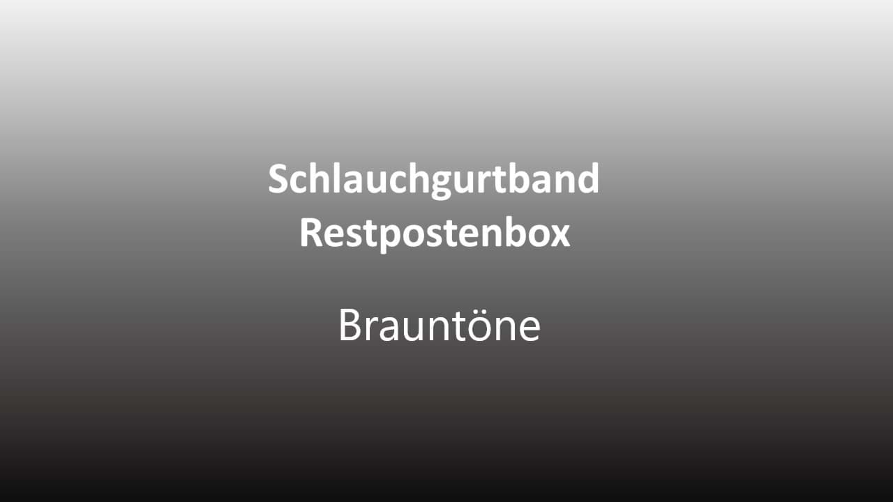 Restrollen 20mm breites Schlauchgurtband, 50m - 2 Brauntöne (UV)