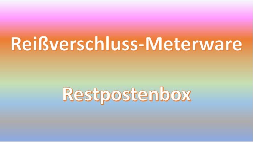 Restpostenbox 10mm Endlosreißverschluss - 4 verschiedene Farben - 15m