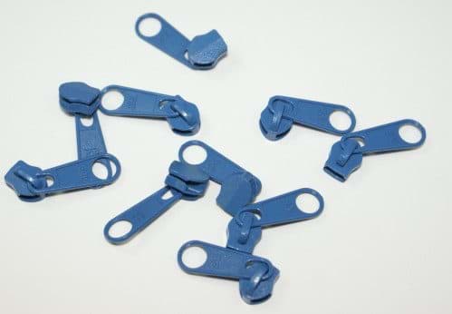 Picture of Slider for slide fastener with 5mm rail, color: blue *new color* - 10 pieces