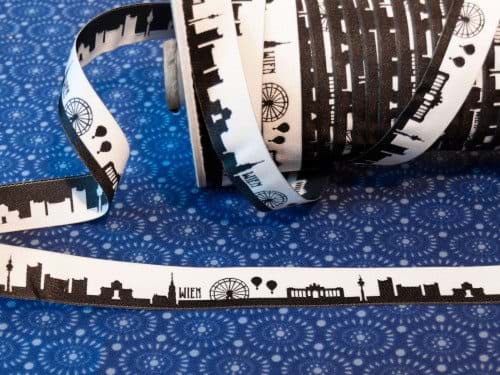 Picture of SKYLINE webbing - 16mm wide - WIEN black/white