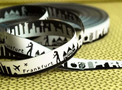 Picture of SKYLINE webbing - 16mm wide - FRANKFURT black/white