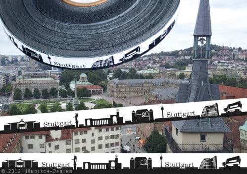 Picture of SKYLINE webbing - 16mm wide - STUTTGART black/white