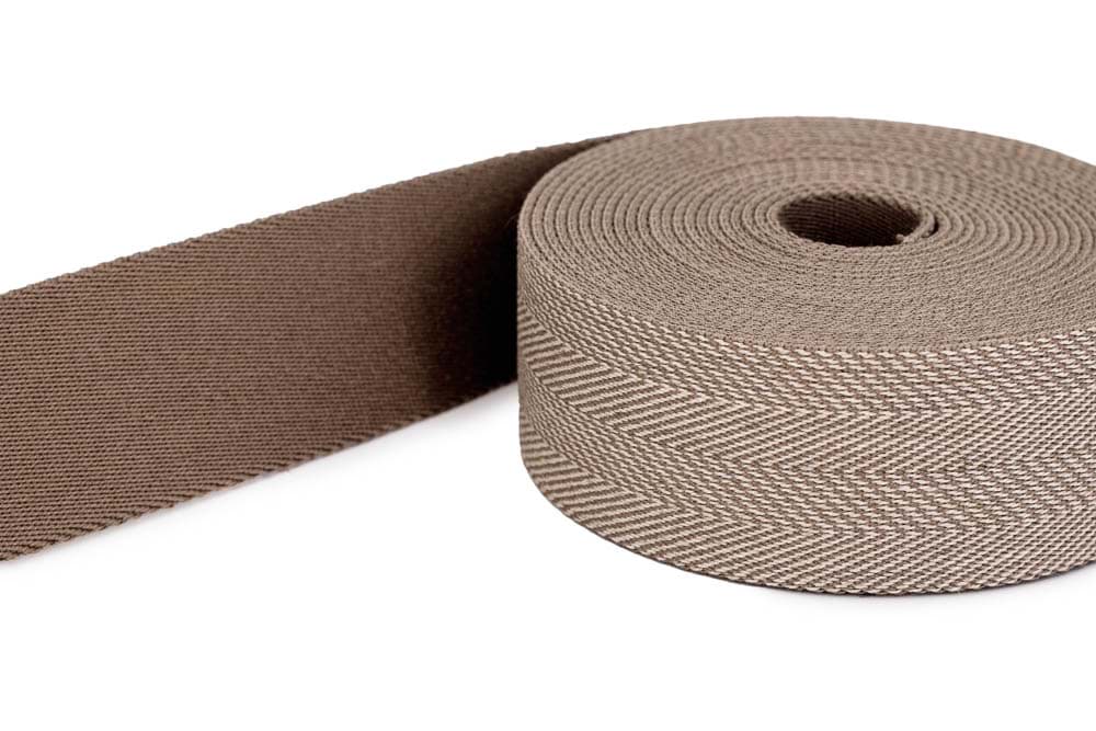 Picture of 4m belt strap / bag webbing - colour: herringbone pattern/burgundy 252 - 40mm wide