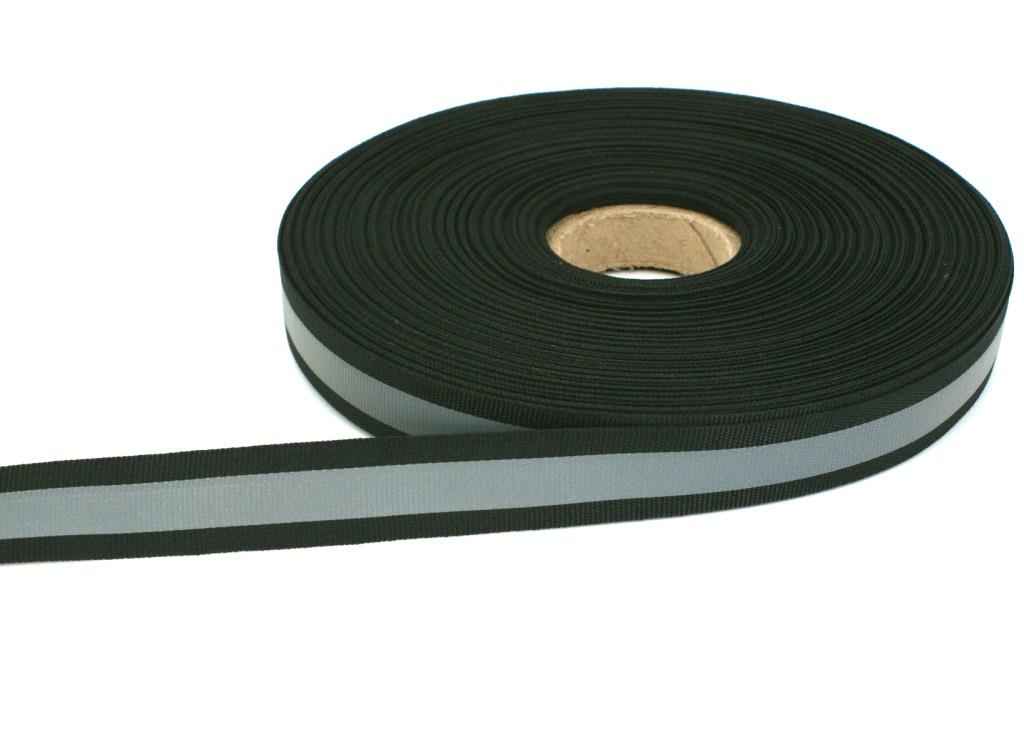 Picture of 50m reflective ribbon 20mm wide - black - for sewing on
