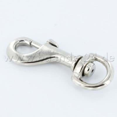 Picture of Bolzenkarabiner 6cm lang - Zinkdruckguss - mit drehbarem, rundem Wirbel - 1 Stück