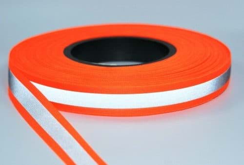 Picture of 5m Reflektierendes Band / Reflektorband 20mm breit - leuchtorange - zum Aufnähen