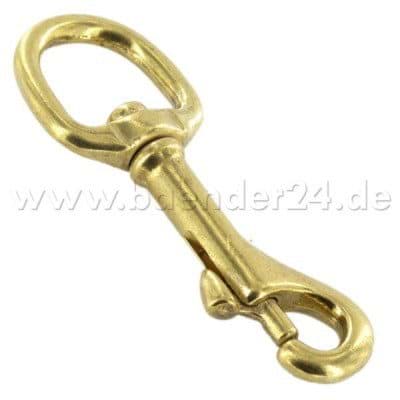 Picture of Bolzenkarabiner 8,3cm aus Messing, mit Rundwirbel - 10 Stück